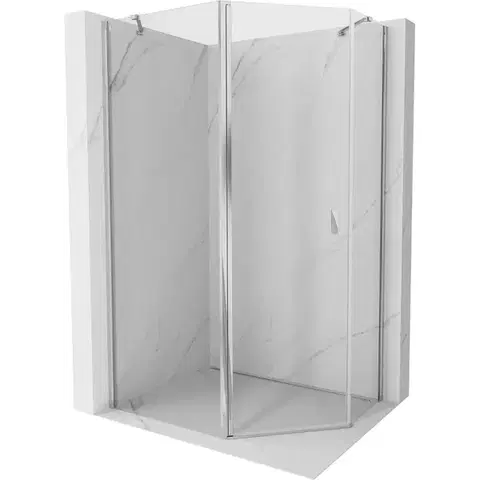Sprchovacie kúty MEXEN/S - Mistsprchovací kút päťboký krídlový asymetrický 90 x 80, transparent, chróm 8A8-090-080-01-00