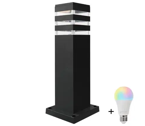 LED osvetlenie  LED RGBW stmievateľné vonkajšie svietidlo TEKSAS 1xE27/12W/230V 44 cm IP44 antracit SA1550+AI0819