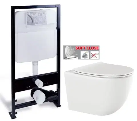 Závesné wc sety PRIM predstenový inštalačný systém bez tlačidla + WC INVENA TINOS  + SEDADLO PRIM_20/0026 X NO1