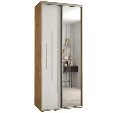 Šatníkové skrine Skriňa 45 Canaris 13 120 artisan/biela/silver