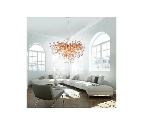 Svietidlá Paul Neuhaus 2192-11 - Luster na lanku ICICLE 10xG9/40W/230V 50x100 cm mosadz 2192-11