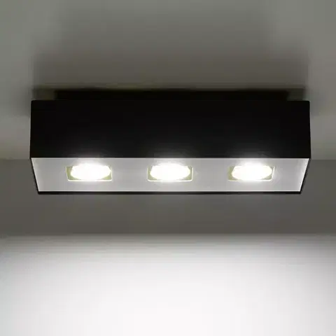 Vnútorné osvetlenie Stropná Lampa Atlanta 3 BLACK A-072