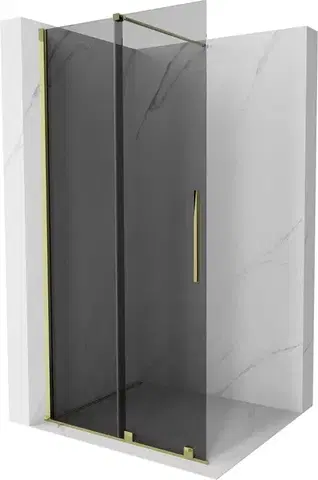 Sprchové dvere MEXEN/S - Velar Sprchová zástena posuvná Walk-in 70 x 200, grafit 8 mm, zlato 871-070-000-43-50