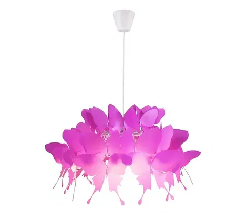 Svietidlá Light Prestige Detský luster FARFALLA 1xE27/60W/230V ružový LP-3439/1P dark pink