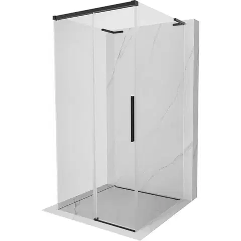 Sprchovacie kúty MEXEN/S - Rox-3S L sprchový kút 3 stenný, posuvný 100 x 100, transparent, čierna 8C2L-100-100-70-00-3S
