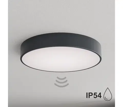Svietidlá BRILAGI - Kúpeľňové stropné svietidlo so senzorom CLARE 4xE27/24W/230V priemer 50 cm antracit IP54 8590828125723