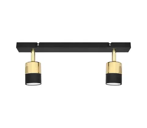 Svietidlá  LED Bodové svietidlo TUBSSON 2xGU10/4,8W/230V čierna/zlatá R-L 1166/2 BK+GO