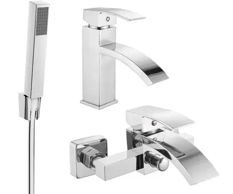Kúpeľňové batérie MEXEN/S - Libra R77 Set umývadlovej a vaňovej batérie s príslušenstvom, chróm 745103R77-00