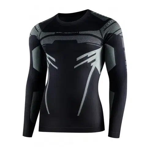 Dámske spodky Pánske funkčné tričko Brubeck Dry s dlhým rukávom Black/Graphite - L