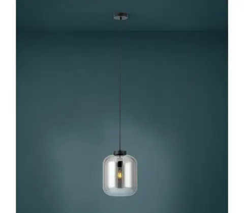 Svietidlá Eglo 39673 - Luster na lanku BULCIAGO 1xE27/40W/230V pr. 25 cm dymová 39673