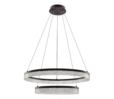 Svietidlá  LED luster na lane FROZI LED/38W/230V pr. 60 cm čierny 32-35561