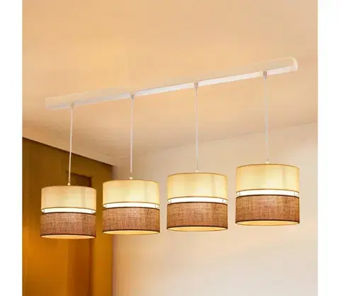Svietidlá BRILAGI - Luster na lanku ROYAL YUTE 4xE27/15W/230V béžová/krémová/biela 609647