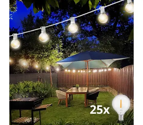 LED osvetlenie Brilagi - LED vonkajší dekoračný svetelný reťazec GIRLANDA 25xE12 20m biela IP44 teplá biela WO794-W-OEM1
