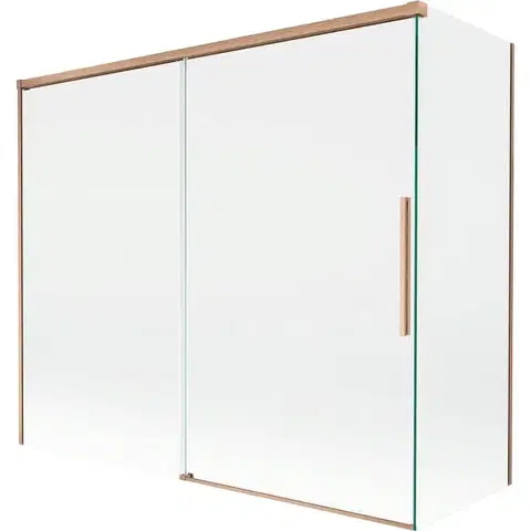 Sprchové dvere MEXEN/S - Rox vaňová zástena 2-krídlová posuvná 180 + 80 x 150, transparent, měď kartáčovaná 8C9-180-080-65-00