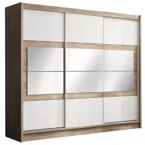 Šatníkové skrine Skriňa Salwador 250 cm country grey