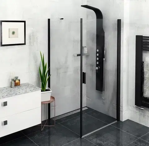 Sprchové dvere POLYSAN - ZOOM Black obdĺžniková sprchová zástena 900x800 L/P varianta ZL1290BZL3280B