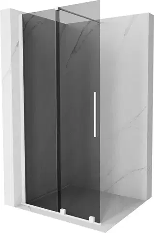 Sprchové dvere MEXEN/S - Velar Sprchová zástena posuvná Walk-in 110 x 200, grafit 8 mm, biela 871-110-000-43-20