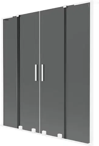 Sprchové dvere MEXEN/S - Velar L Duo dvojkrídlová posuvná vaňová zástena 150 x 150, grafit, biela 896-150-003-42-20