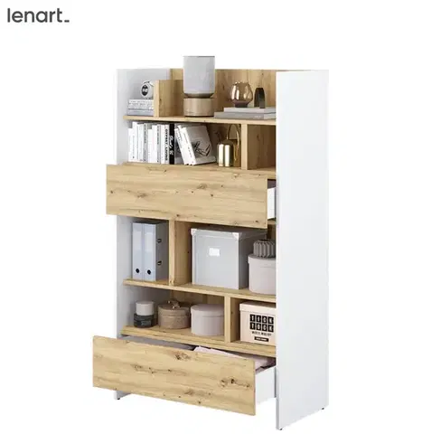 Nábytok Dig-net nábytok Regál Lenart BED CONCEPT BC-27 | biela / dub artisan
