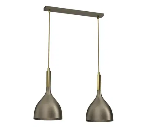 Svietidlá  Luster na lanku NOAK 2xE27/15W/230V mosadz/zlatá 4000