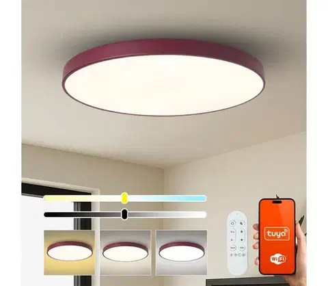 Svietidlá BRILAGI-LED Stmievateľné svietidlo POOL SMART LED/128W/230V 100 cm Wi-Fi Tuya+diaľkové ovládanie bordová BRI721