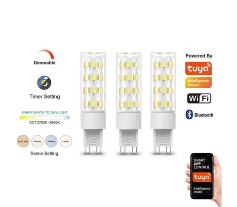 Žiarovky  NEO LITE SMART sada 3x žárovka LED G9 4W CCT teplá až studená bílá, stmivátelná, Wi-Fi, TUYA 07763C