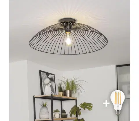 Svietidlá BRILAGI - LED prisadený luster CERIA WIRE 1xE27/40W/230V pr. 60 cm čierna BG3988+EG300161