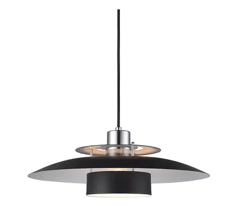 Svietidlá Halo Design 990259 - Závesný luster SORUP 1xE27/40W/230V pr. 40 cm čierna/lesklý chróm 990259