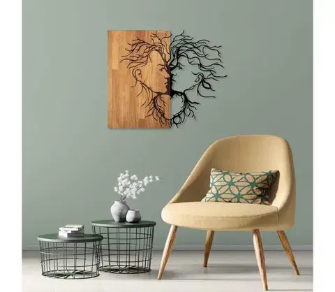 Obrazy  Nástenná dekorácia 96x79 cm láska drevo/kov 899SKL2302