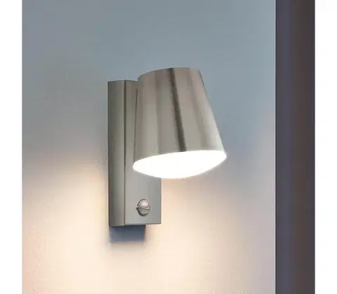 Záhradné lampy Eglo 97453 - Vonkajšie nástenné svietidlo so senzorom CALDIERO 1xE27/10W/230V IP44 97453