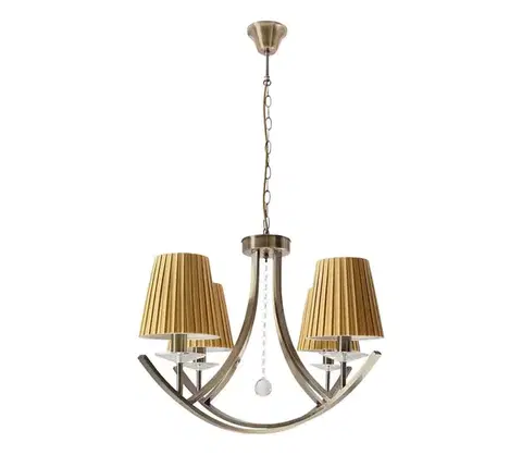 Svietidlá  Luster na reťazi VITORIA 4xE14/40W/230V žltá/mosadz 34-44884