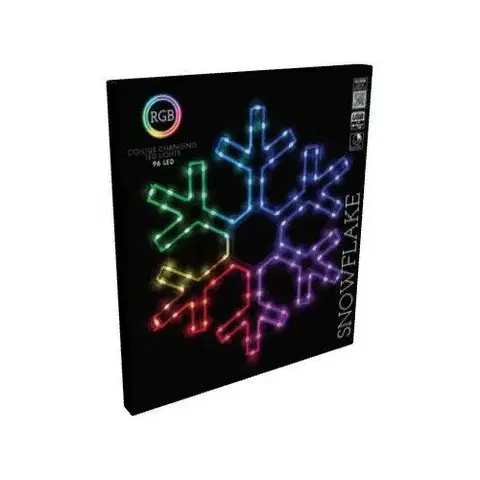 Vianočné dekorácie RGB Vianočná LED dekorácia Colouring snowflake 90 LED, 50 x 43 cm