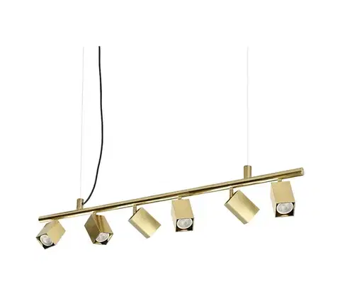 Svietidlá Ideal Lux - LED luster na lankách DYNAMITE 6xGU10/7W/230V CRI 90 mosadz 371429