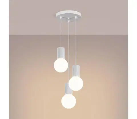 Svietidlá  SL.1710 - Luster na lanku HALO 3xG9/8W/230V pr. 25 cm biela SL.1710