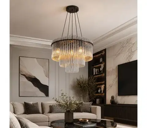 Svietidlá Globo 15698H1 - Luster na lankách GORLEY 5xE27/60W/230V čierna 15698H1