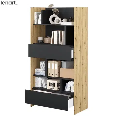 Nábytok Dig-net nábytok Regál Lenart BED CONCEPT BC-28 | dub artisan / čierna