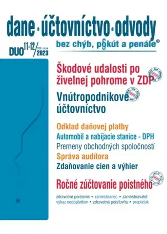 Dane, účtovníctvo Dane účtovníctvo odvody 11/12 2023 - Škodové udalosti v zákone o dani z príjmov - Kolektív autorov