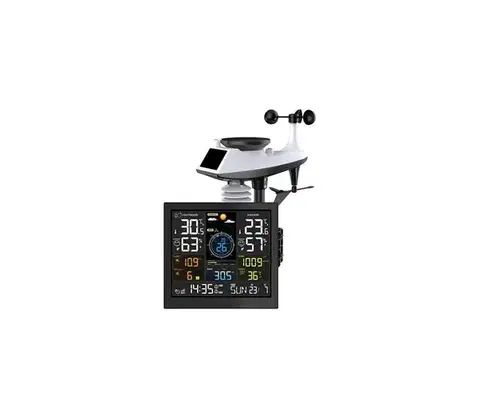 Meteostanice, teplomery a vlhkomery  TE93WiFi - Profesionálna meteostanica s LCD displejom 5V/2xAA + 3xAAA Wi-Fi TE93WiFi