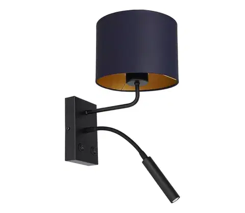 Svietidlá  Nástenná lampa ARDEN 1xE27/60W+1xG9/8W/230V modrá 3563