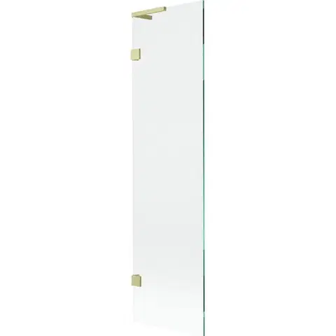 Sprchové dvere MEXEN/S - Lunar L vaňová zástena FIX 50 x 150, transparent, zlatá kartáčovaná 897L-050-000-55-00