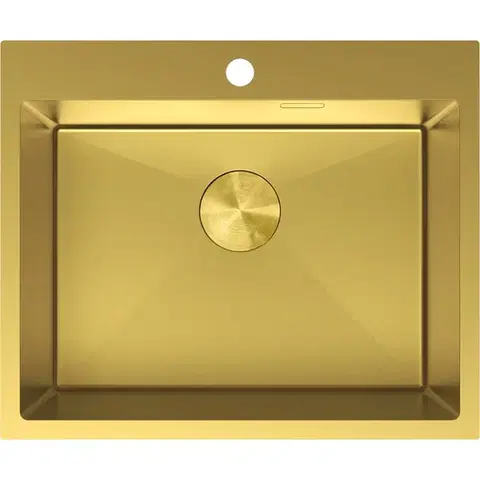 Kuchynské drezy MEXEN MEXEN - Solix oceľový drez 1-bowl 600 x 500 mm, zlatá 6408601000-55