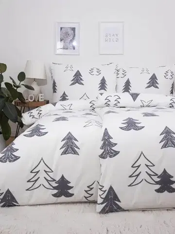 Obliečky MKLozkoviny.sk Francúzske flanelové obliečky - Stromček - 220 × 200 cm - 70 x 90 cm