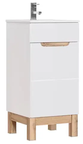 Kúpeľňový nábytok COMAD - Skrinka pod umývadlo 40cm 1 dvierka BALI biela 5907611647486