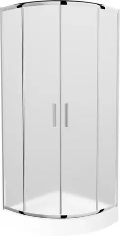 Vane MEXEN/S - Rio štvrťkruhový sprchovací kút 70 x 70, dekor, chróm + vanička Rio 863-070-070-01-30-4710