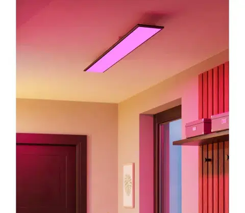 Svietidlá Eglo 901511-LED RGBW stropný prisadený panel MORADILLO-Z LED/28W/230V 120x15cm čierny 901511