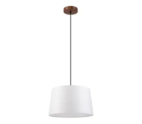 Svietidlá  Luster na lanku AIDA 1xE27/60W/230V pr. 35 cm dub/orech/biela LM-1.98/DĄB ORZECH/350