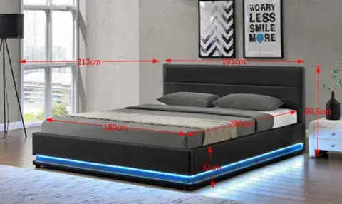 Postele Posteľ BIRGET NEW s LED osvetlením Tempo Kondela