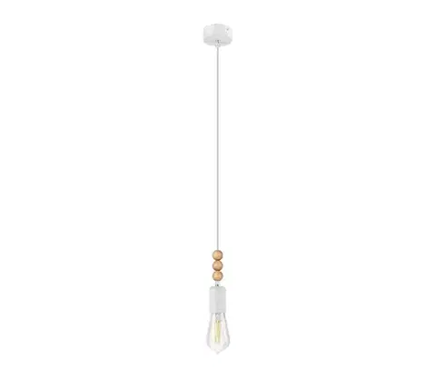 Svietidlá  Luster na lanku SIMON 1xE27/60W/230V biela LM-1.108 WHITE
