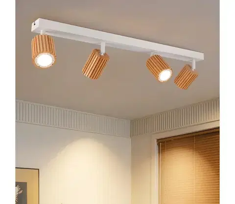 Svietidlá BRILAGI - Bodové svietidlo MODERN WOOD 4xGU10/8W/230V drevo/biela BRI387
