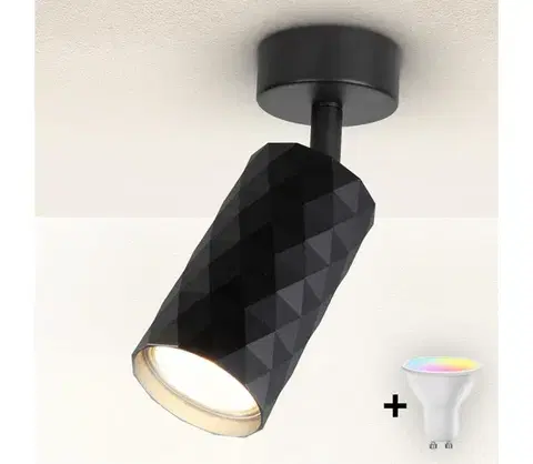 Svietidlá BRILAGI - LED RGBW stmievateľné bodové svietidlo SELE DIAMANT 1xGU10/4,8W/230V čierne BG2850+AI2382